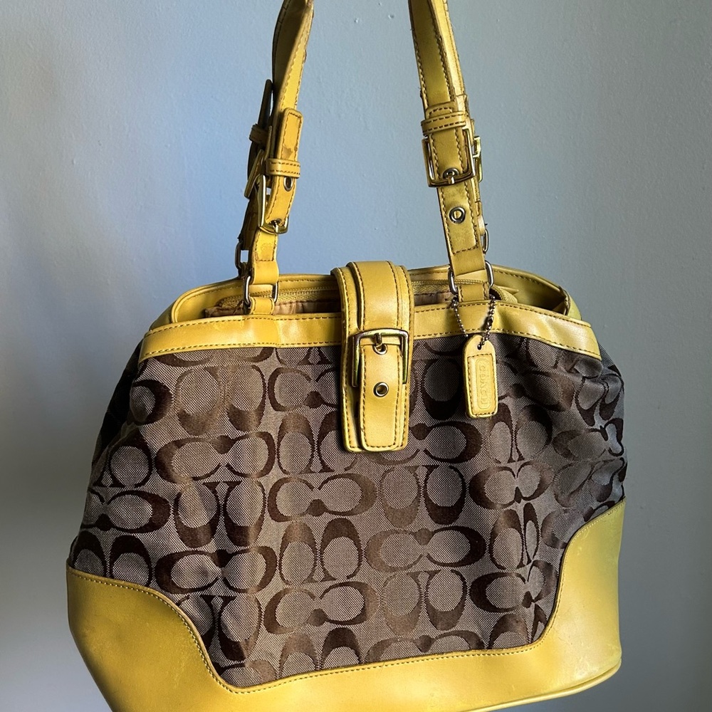 Coach Bag with Yellow Trim